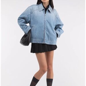 Oak + Fort Denim Bomber Jacket